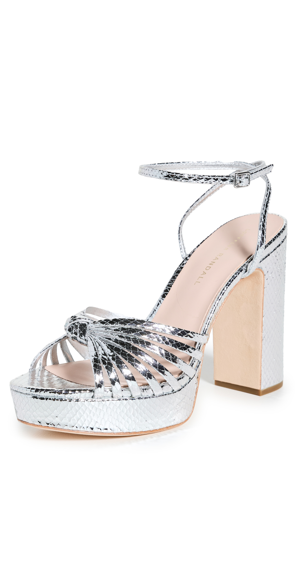 Loeffler Randall Rivka Knot Platform Sandals In Silver