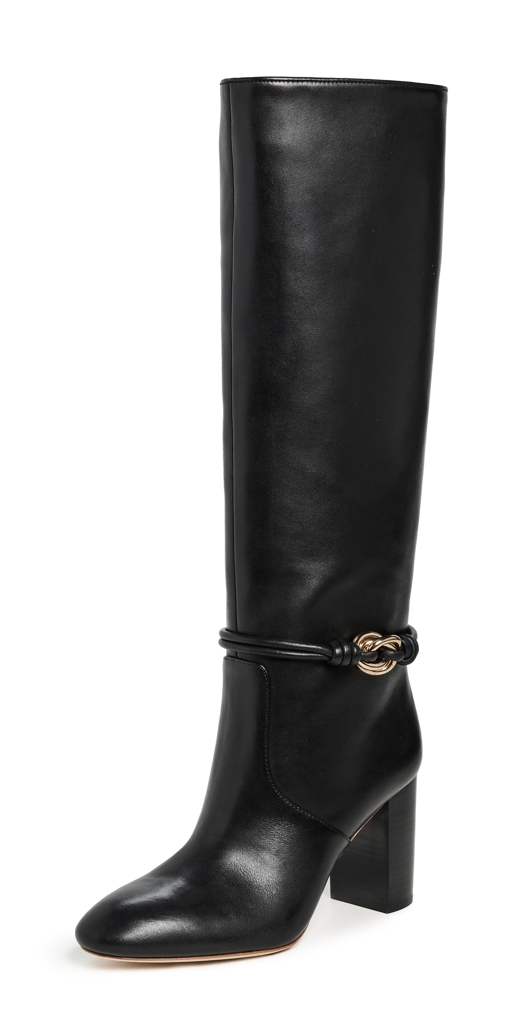 Loeffler Randall Goldy Tall Boots With Hardware Black/gold In Multi