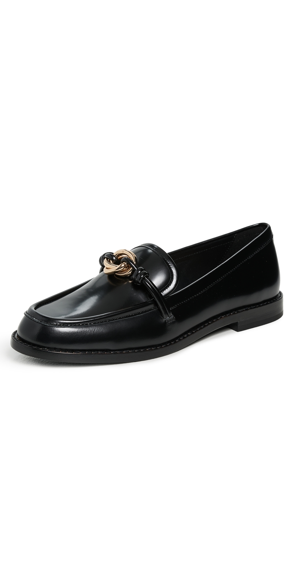 Loeffler Randall Roma Loafers With Hardware Black In Black