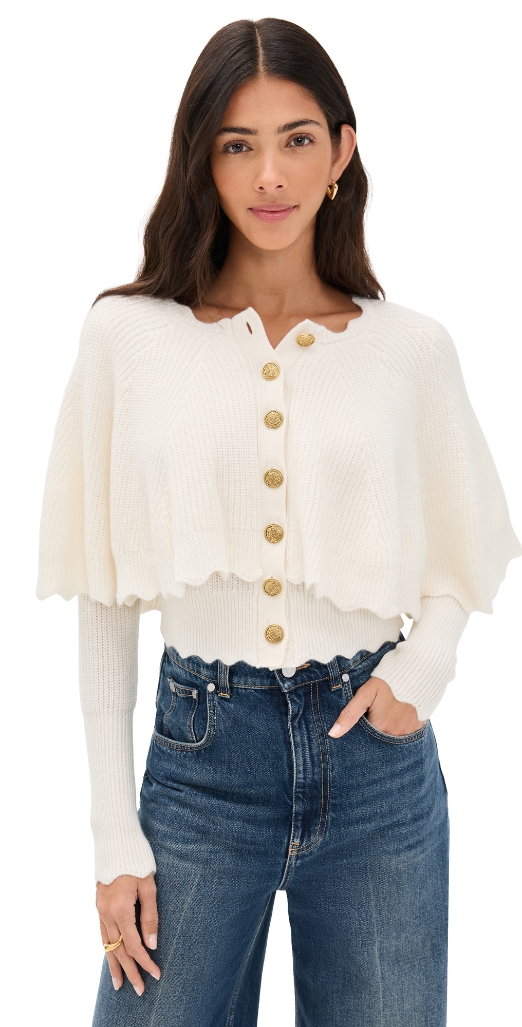 Loveshackfancy Daelyn Cardigan Champagne In Animal Print
