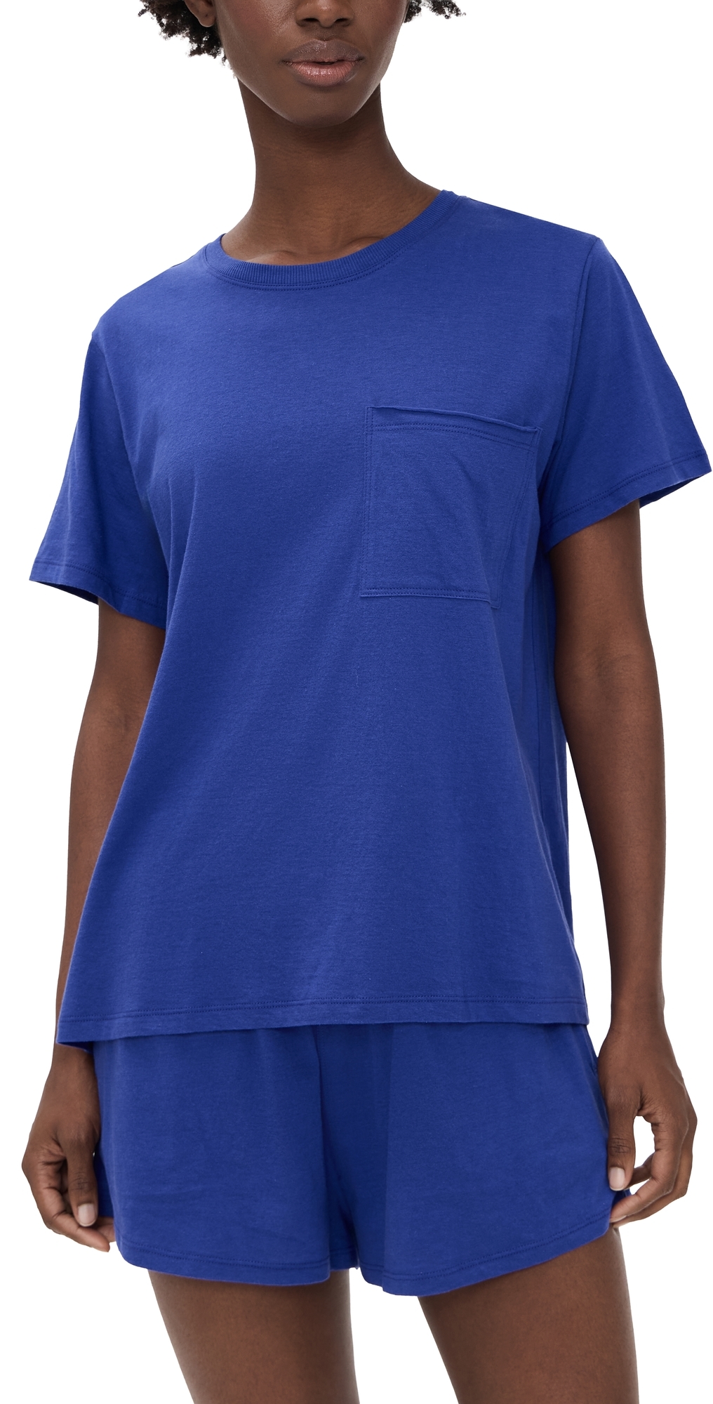 Lunya Organic Pima Cotton Short Pajamas In Blue