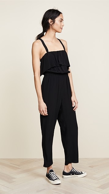 madewell apron ruffle jumpsuit