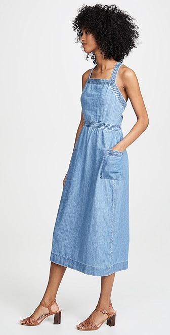 madewell apron midi dress