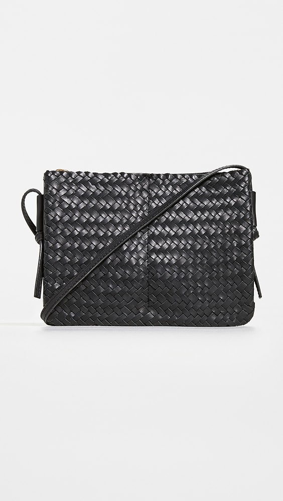The knotted crossbody bag in woven leather clearance