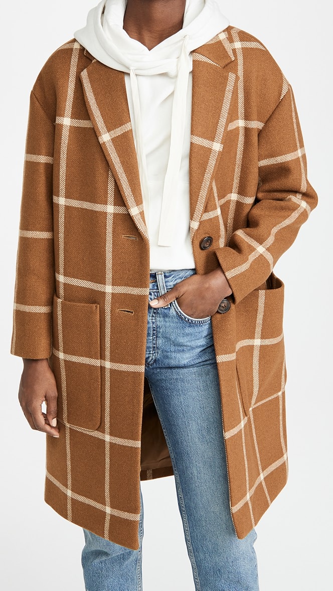 Madewell windowpane elmcourt coat Clearance