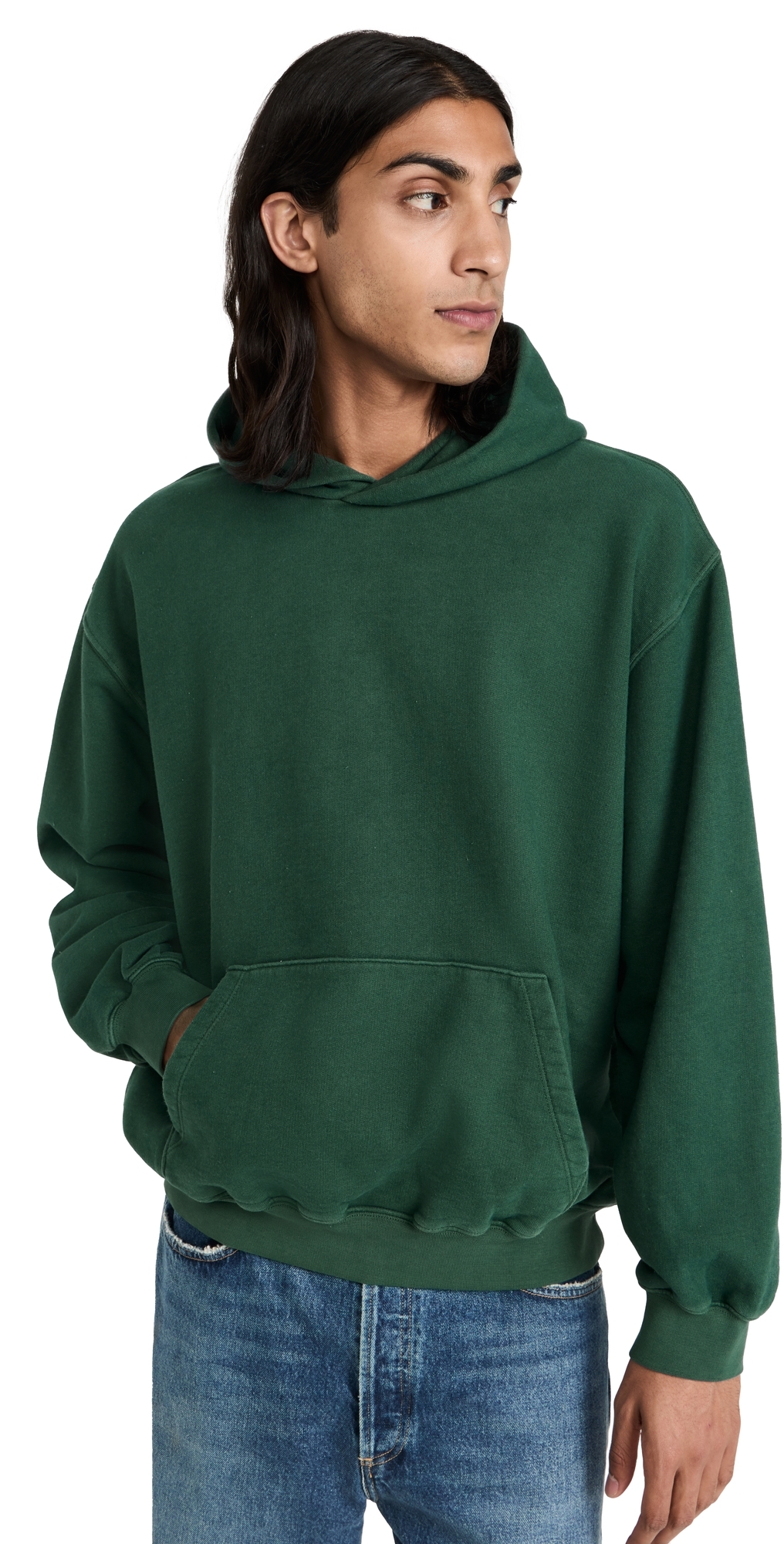 Madewell Woodland Brushed Terry Hoodie In Hemlock Green