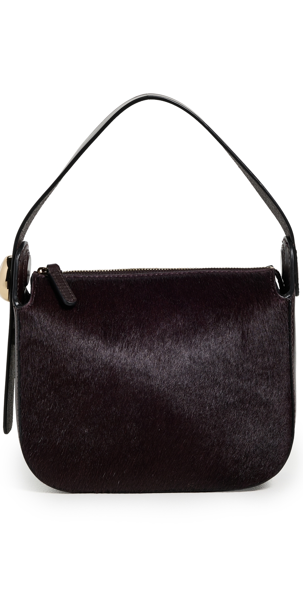 Madewell The Sculpted Metal Wristlet Bag In Haircalf Chocolate Raisin In Brown