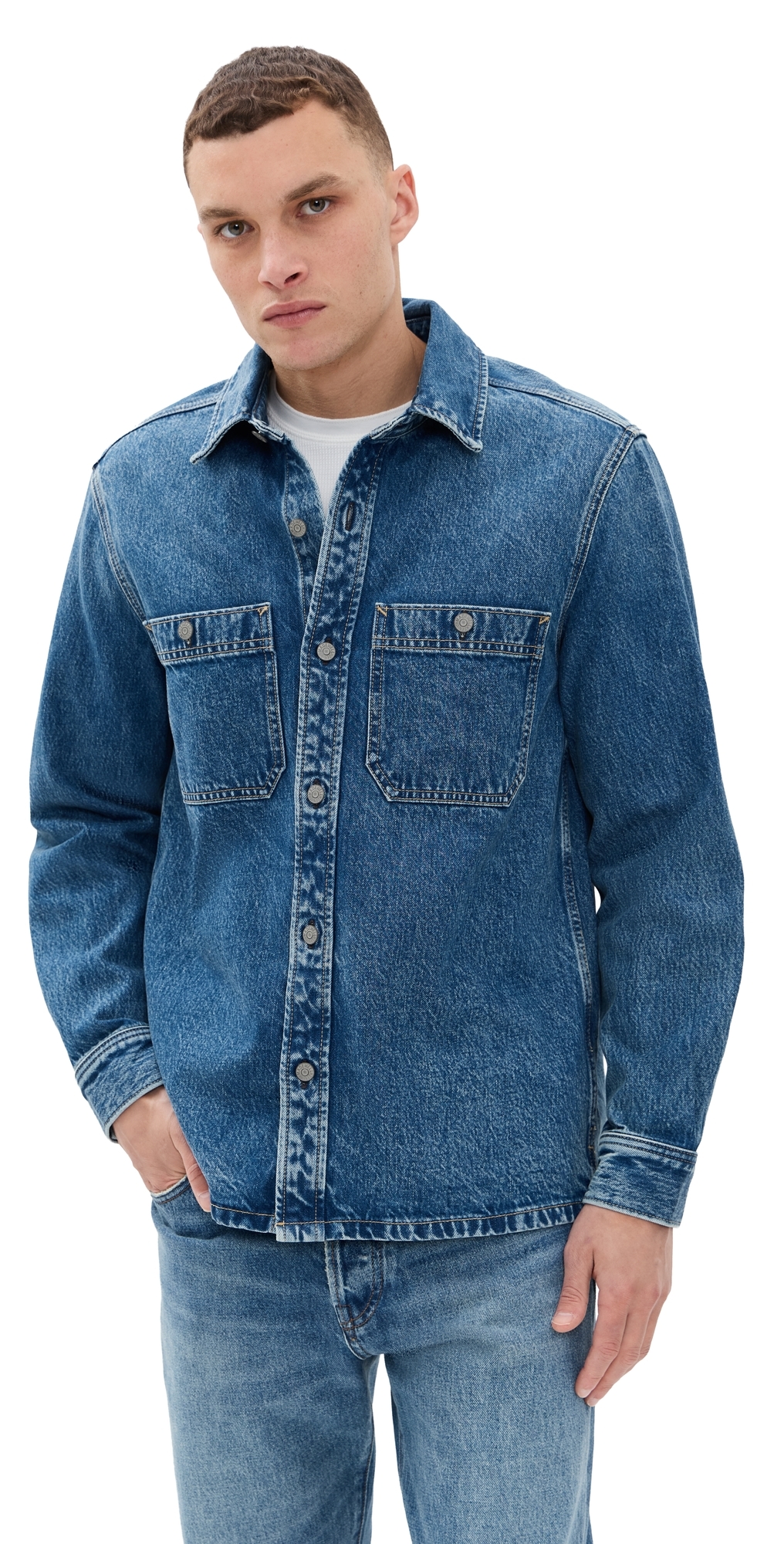 Madewell Denim Shacket In Salvatore Salvatore Wash In Blue