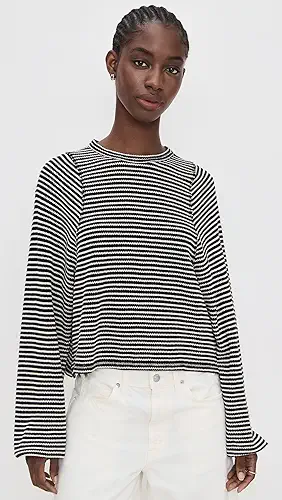 Madewell Striped Curved Long-Sleeve Tee