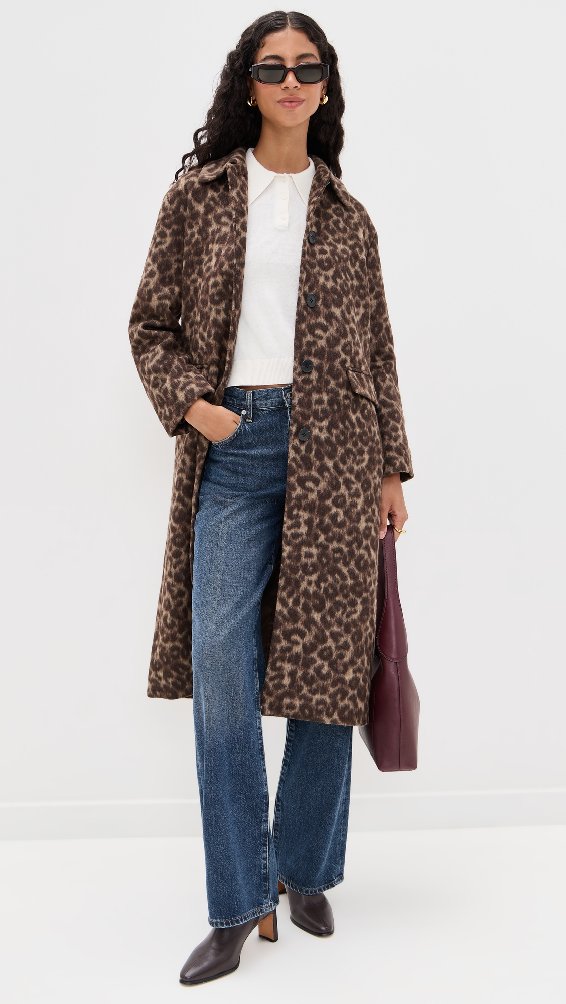 Madewell Single Breasted Topcoat In Leopard Print thumbnail