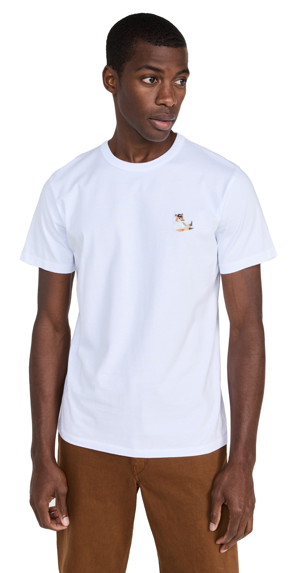 Maison Kitsuné Dressed Fox Patch Classic T-shirt In White