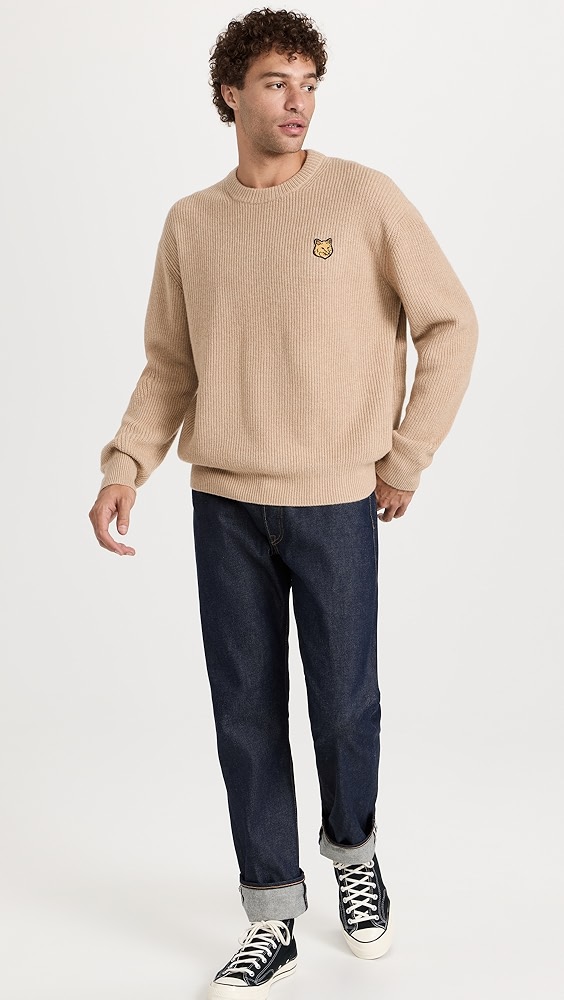 Maison Kitsuné Tonal Fox Head Patch Comfort Ribbed Sweater