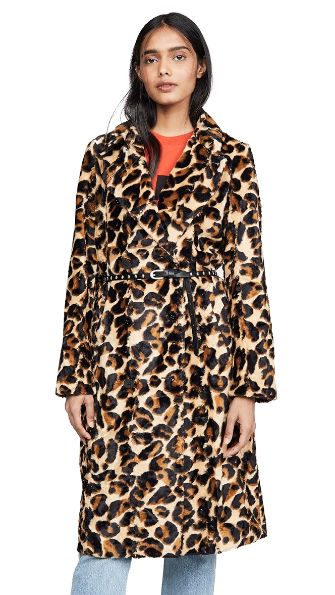Scotch and soda leopard coat clearance