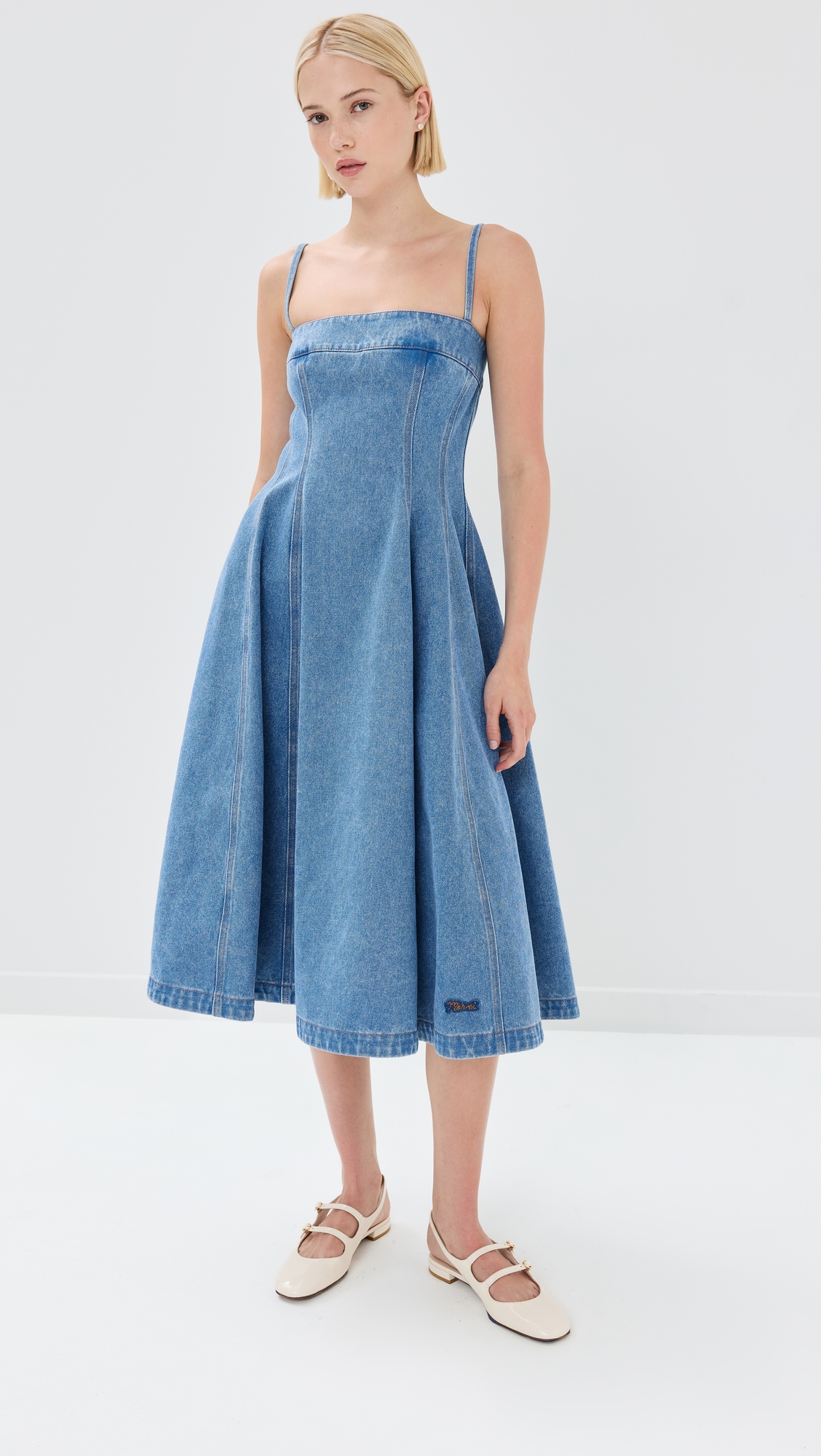 Marni Coated Denim Balloon Dress thumbnail