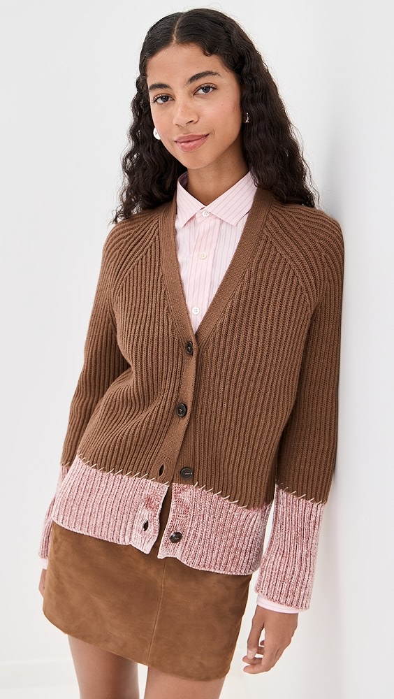 Helmut Lang Woolen Apex Full Zip Cardigan | Shopbop
