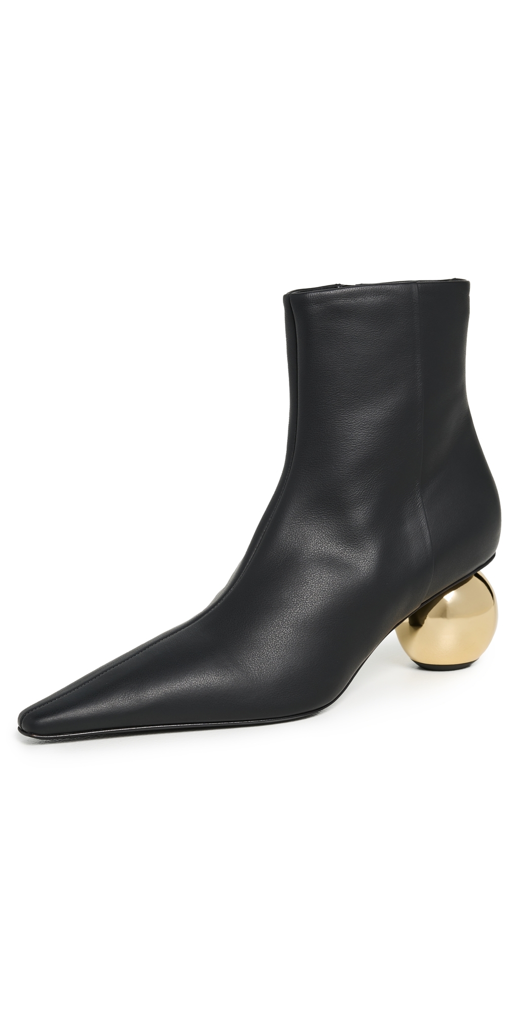 Marni Black Leather Ankle Boots Black In Black