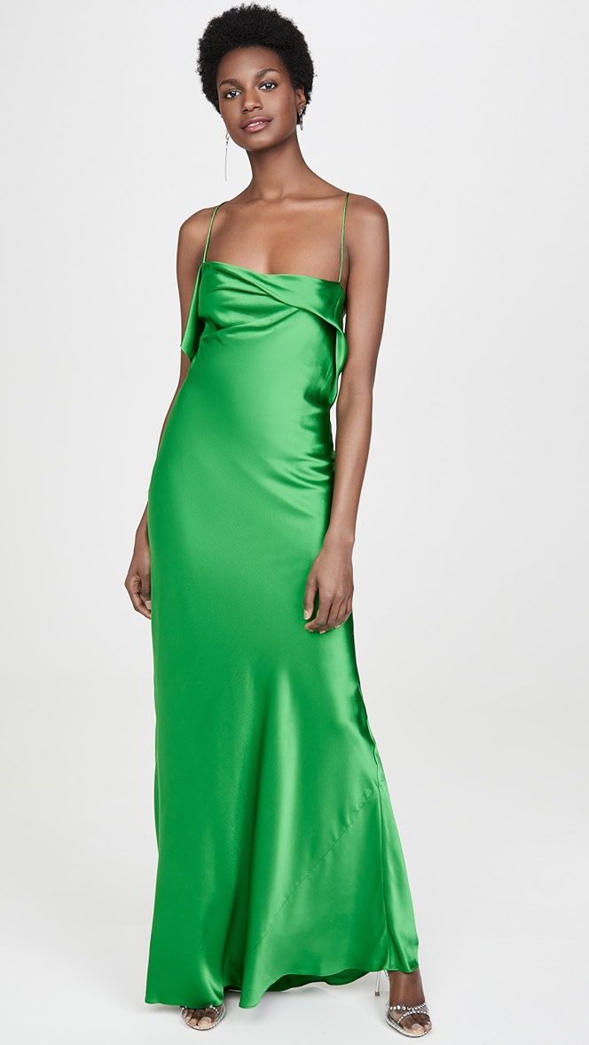 Michelle mason ruffle cowl bias gown clearance