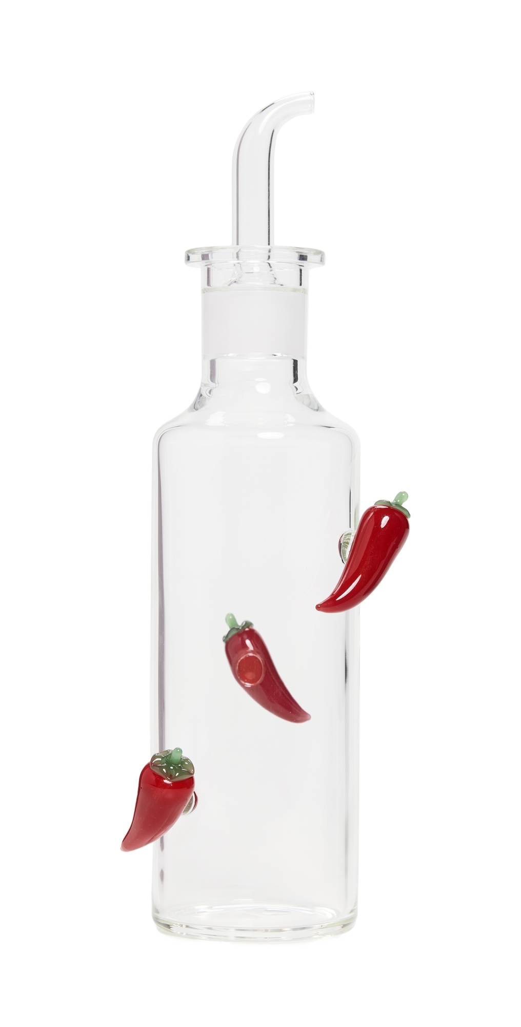 Maison Balzac Chili Bottle Clear/red In Transparent