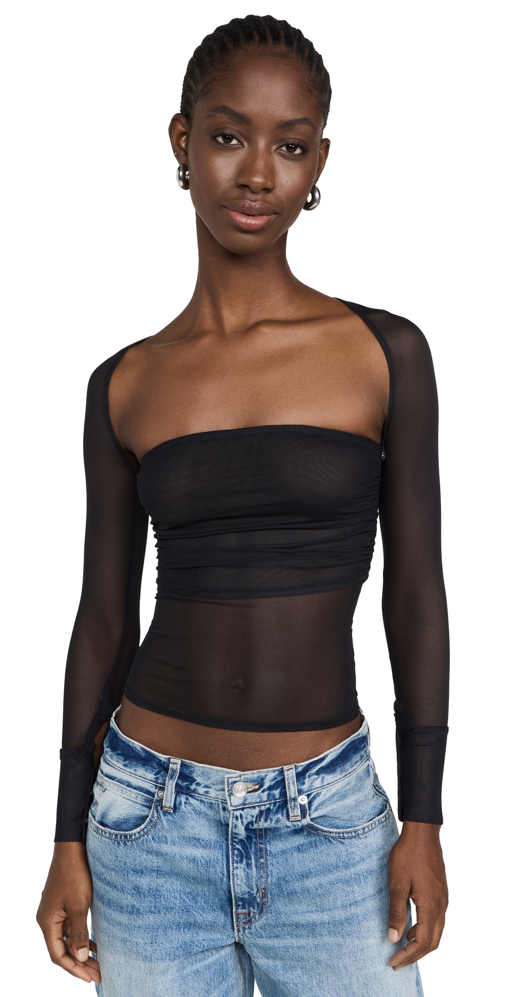 Miaou Iris Top Jet Black In Jet Black