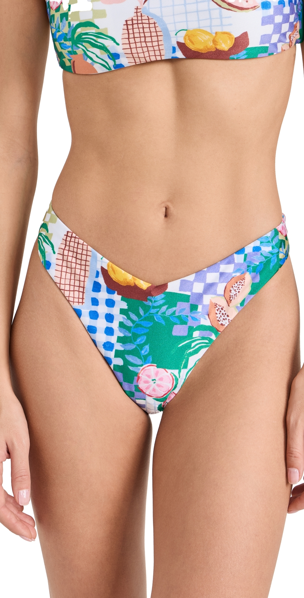 Al Fresco Bikini Bottoms Picnic Print L