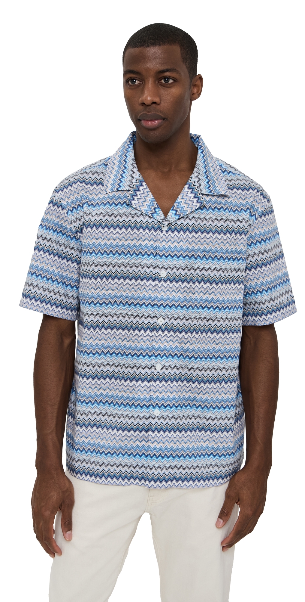 Missoni Men's Bowling Shirt | Size 52 | Us25sj05 Color Bw00w0s01fs In Multi