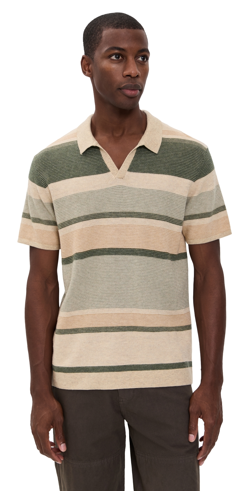 Marine Layer Liam Sweater Polo Green Multi In Multi