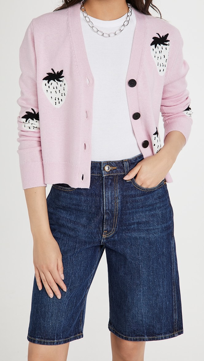 Pink strawberry cardigan clearance