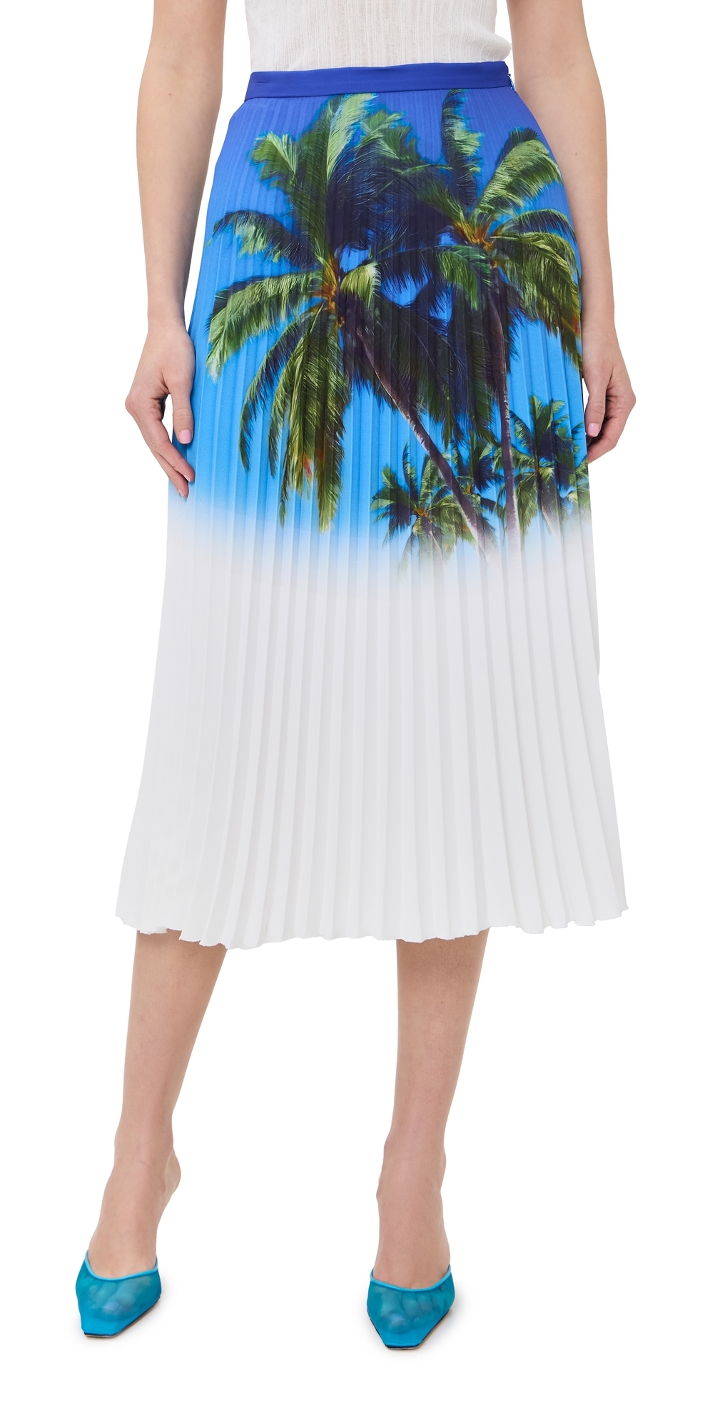 Mm6 Maison Margiela Printed Skirt Blue/white/green In Blue/white/green