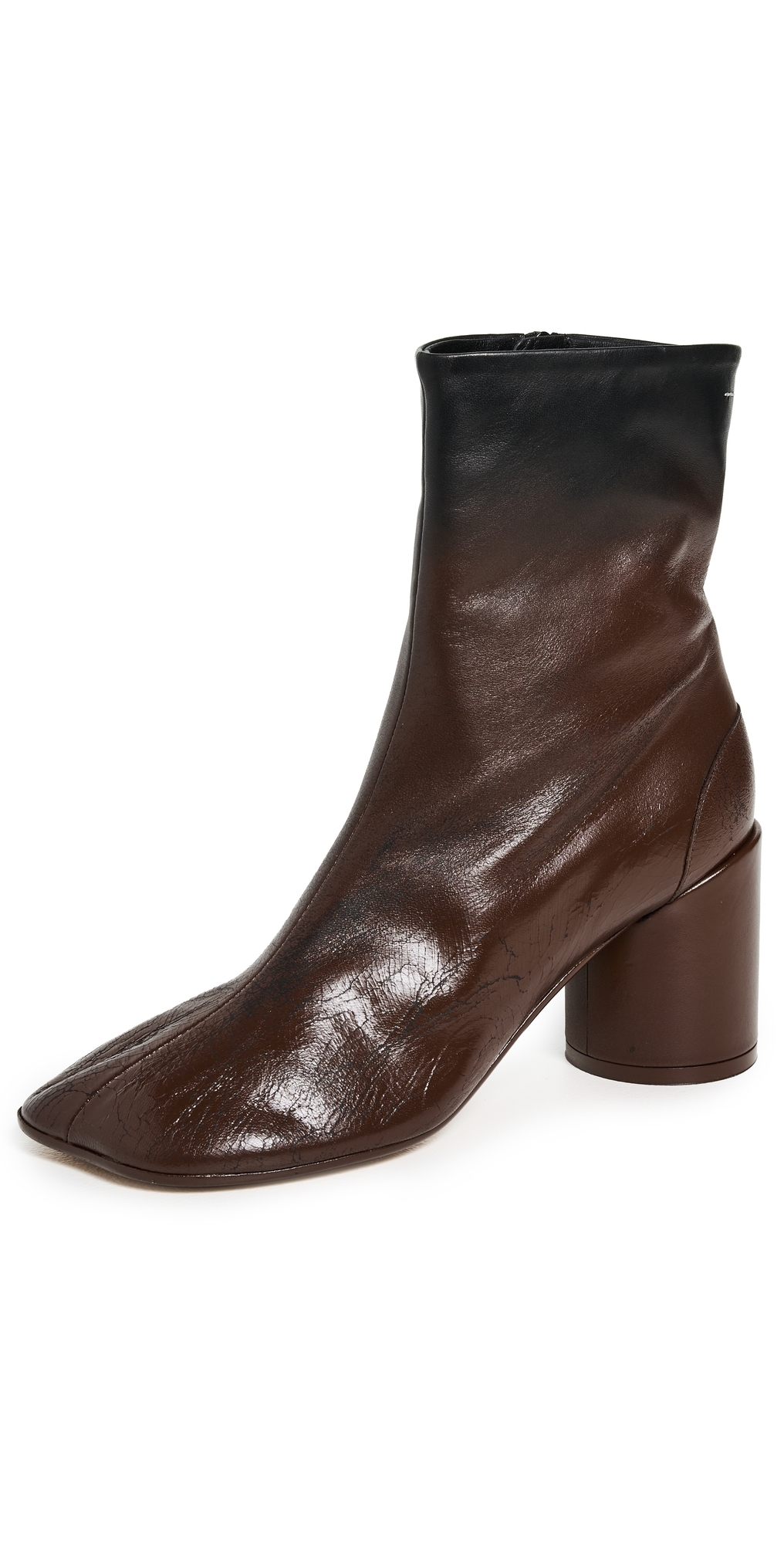 Mm6 Maison Margiela 90mm Leather Ankle Boots In Brown