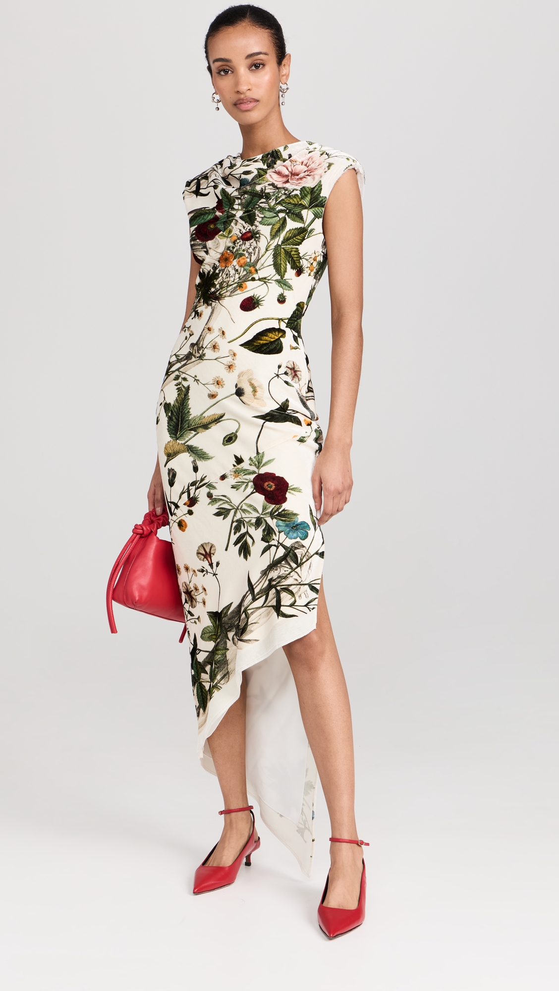 Monse Floral Skeleton Velvet Dress