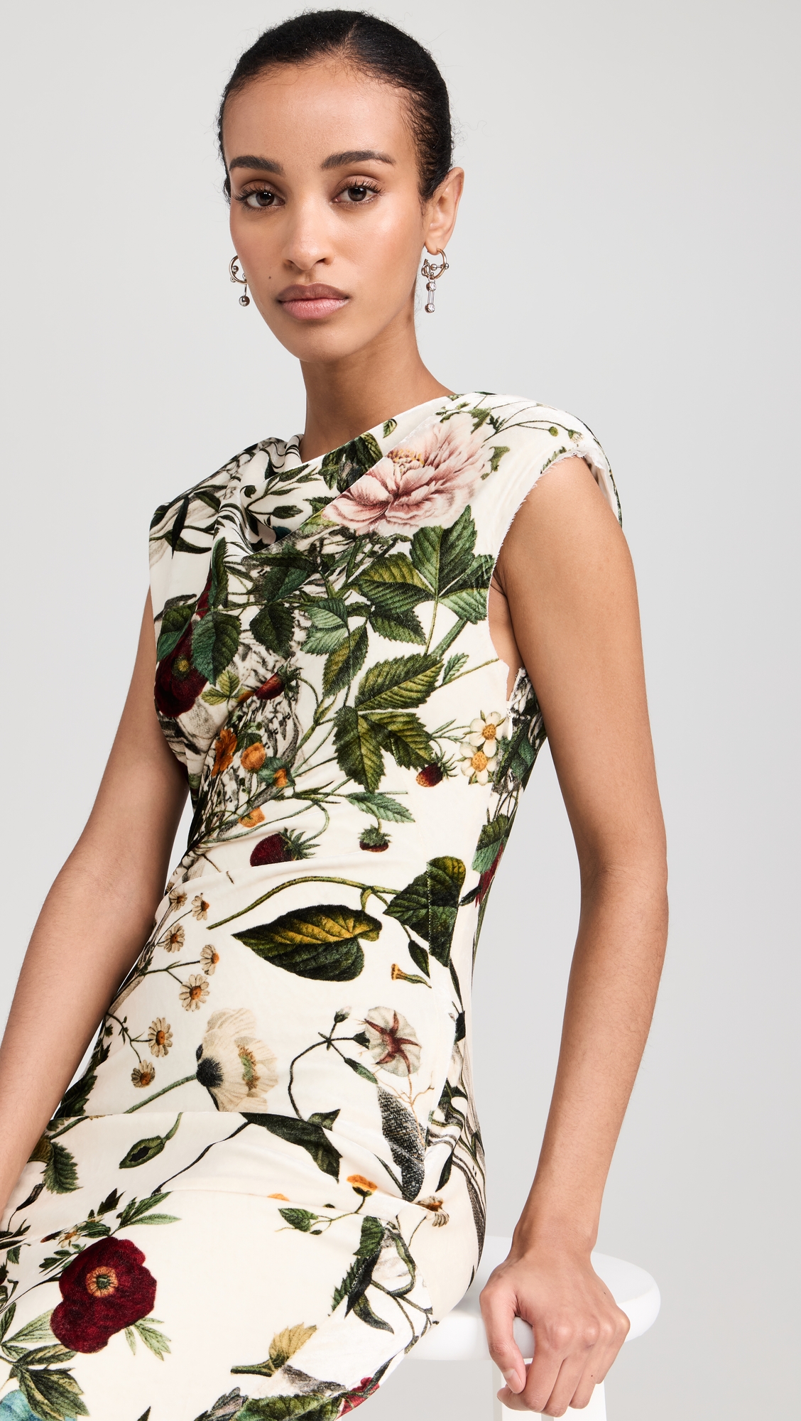 Monse Floral Skeleton Velvet Dress thumbnail