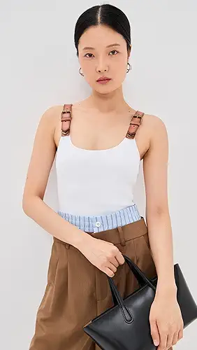Monse Leather Strap Tank Top