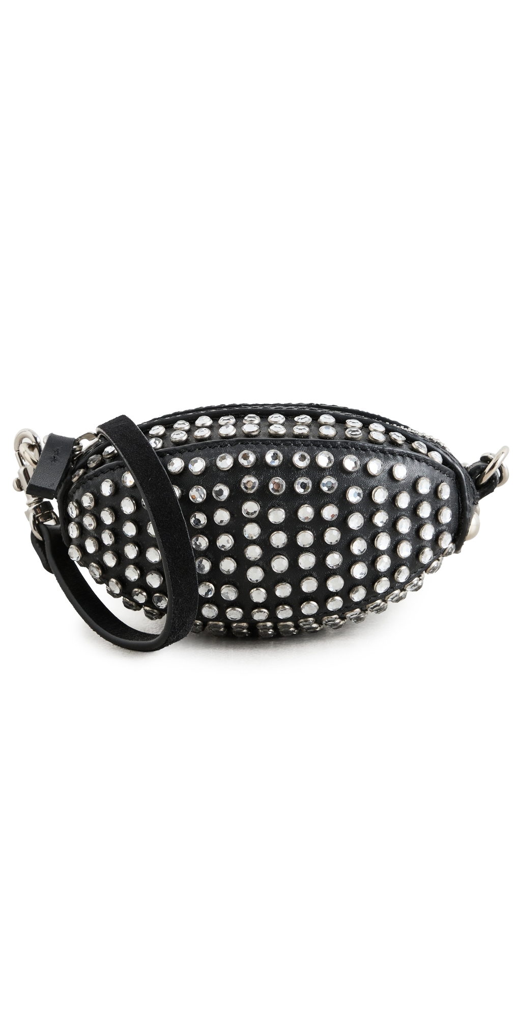 Monse Baby Crystal Football Bag Black In Black