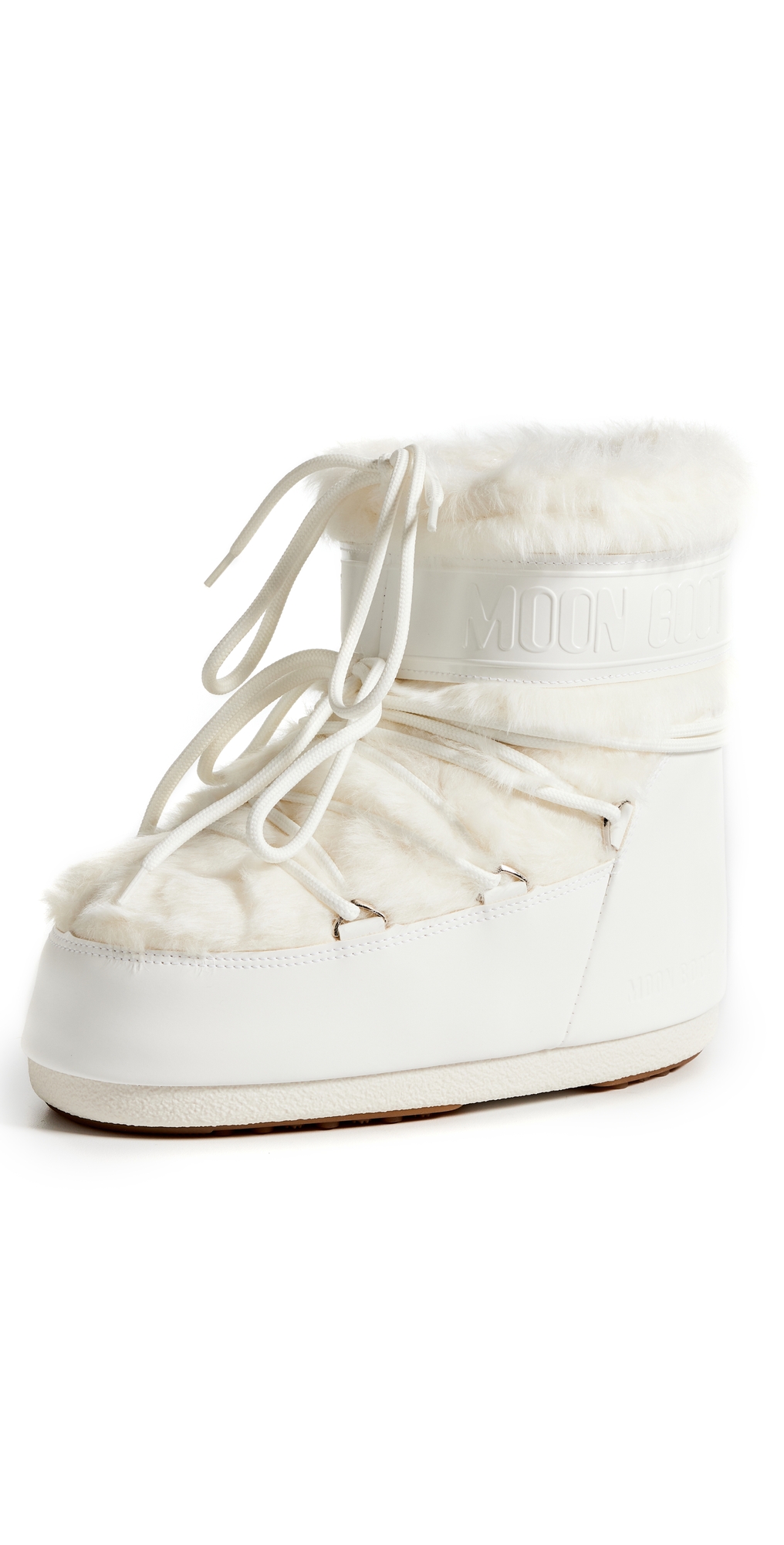 Shop Moon Boot Icon Low Faux Fur Boots Optical White