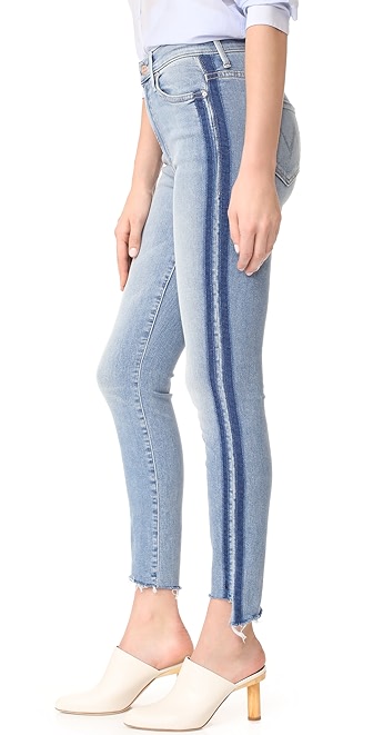 mother the stunner zip ankle step fray jeans