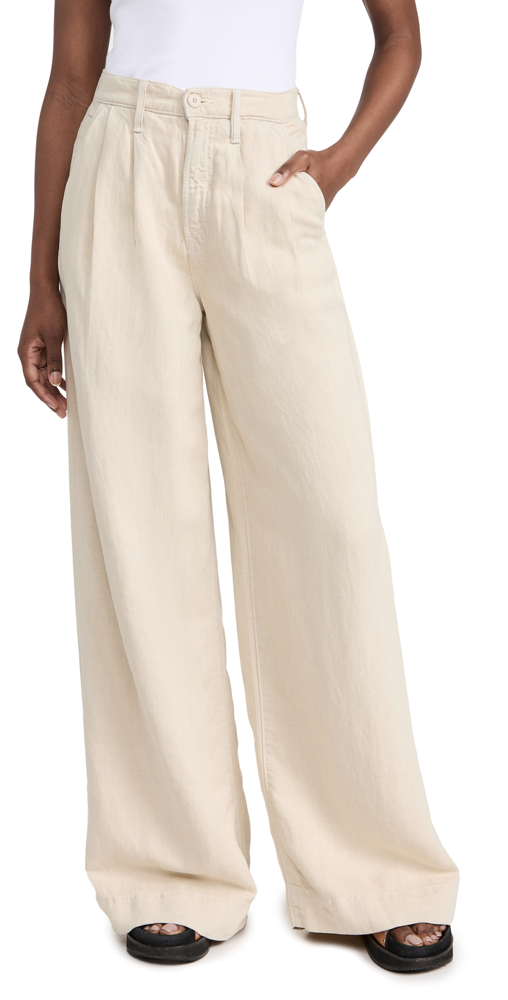 MOTHER HIGH WAISTED POUTY PREP HEEL JEANS WHITE SMOKE