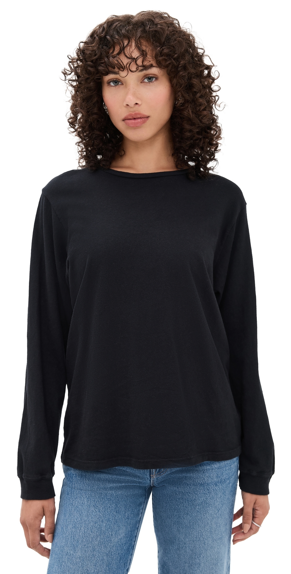 Mother The Long-sleeve Rowdy Tee In Black