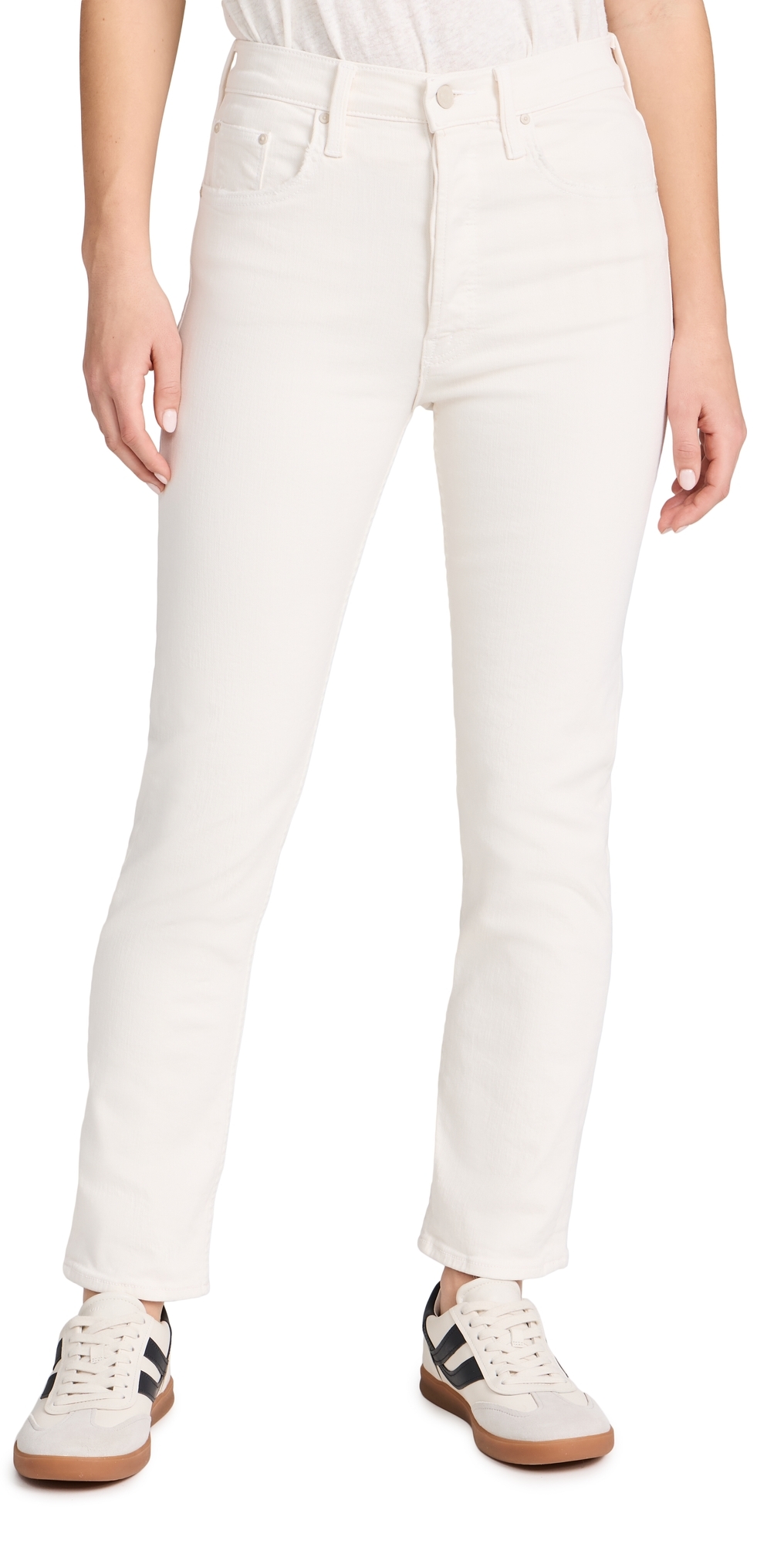 Mother 'the Hustler Ankle Fray' Jeans In Feather Grey