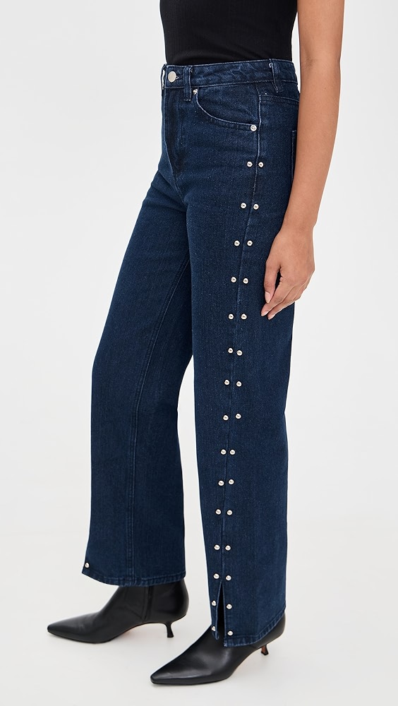 Moon River Stud Detail Denim Pants | Shopbop Moon River Stud Detail Denim Pants | Shopbop