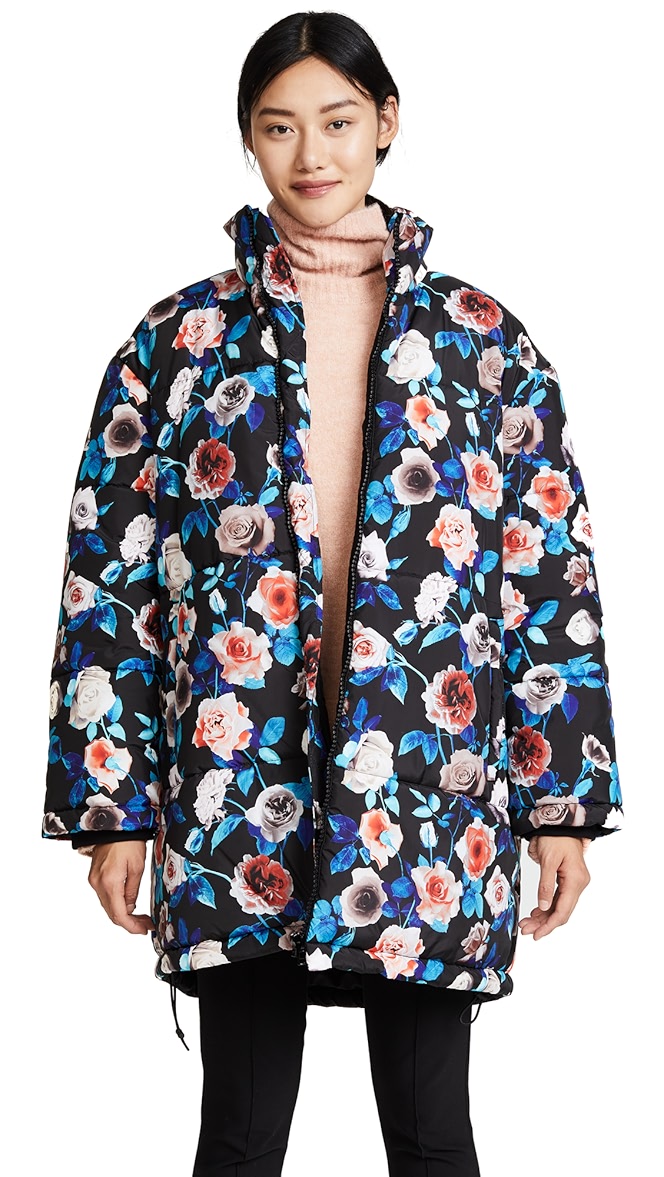 floral puffer jacket