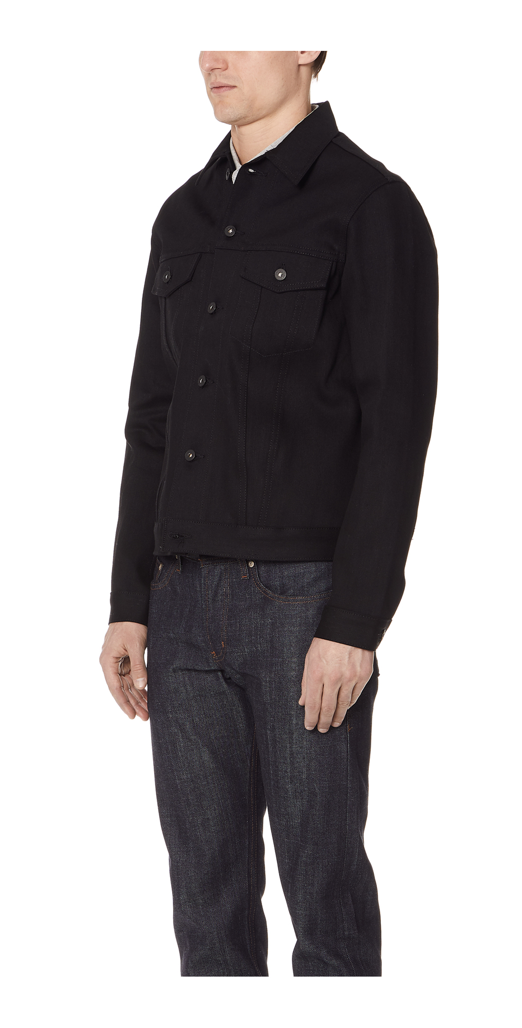 naked and famous black denim jacket