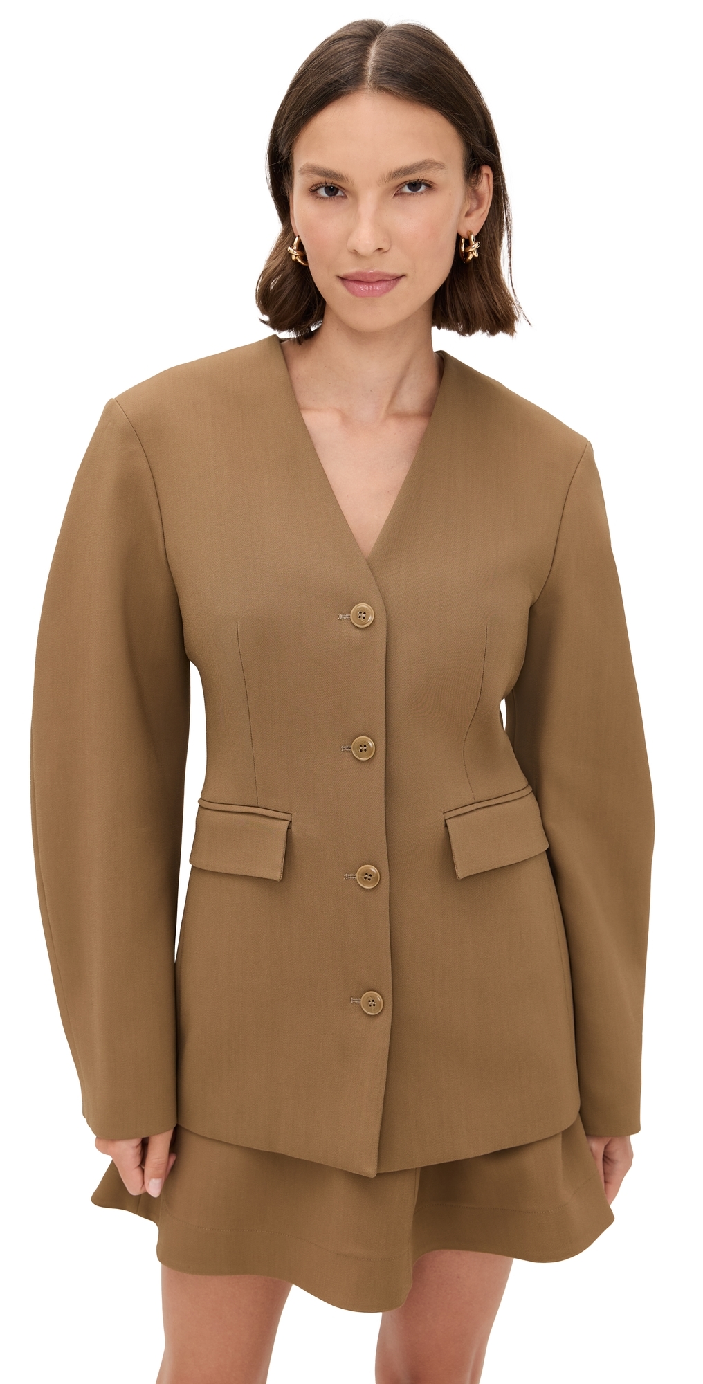 Nanushka Kaori Outerwear Brown In Brown