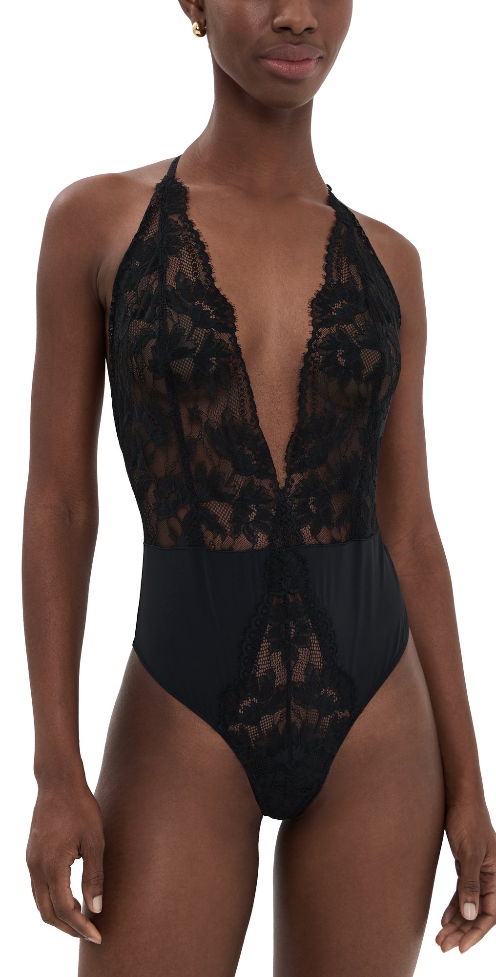 Natori Fleur Lace Teddy In Black