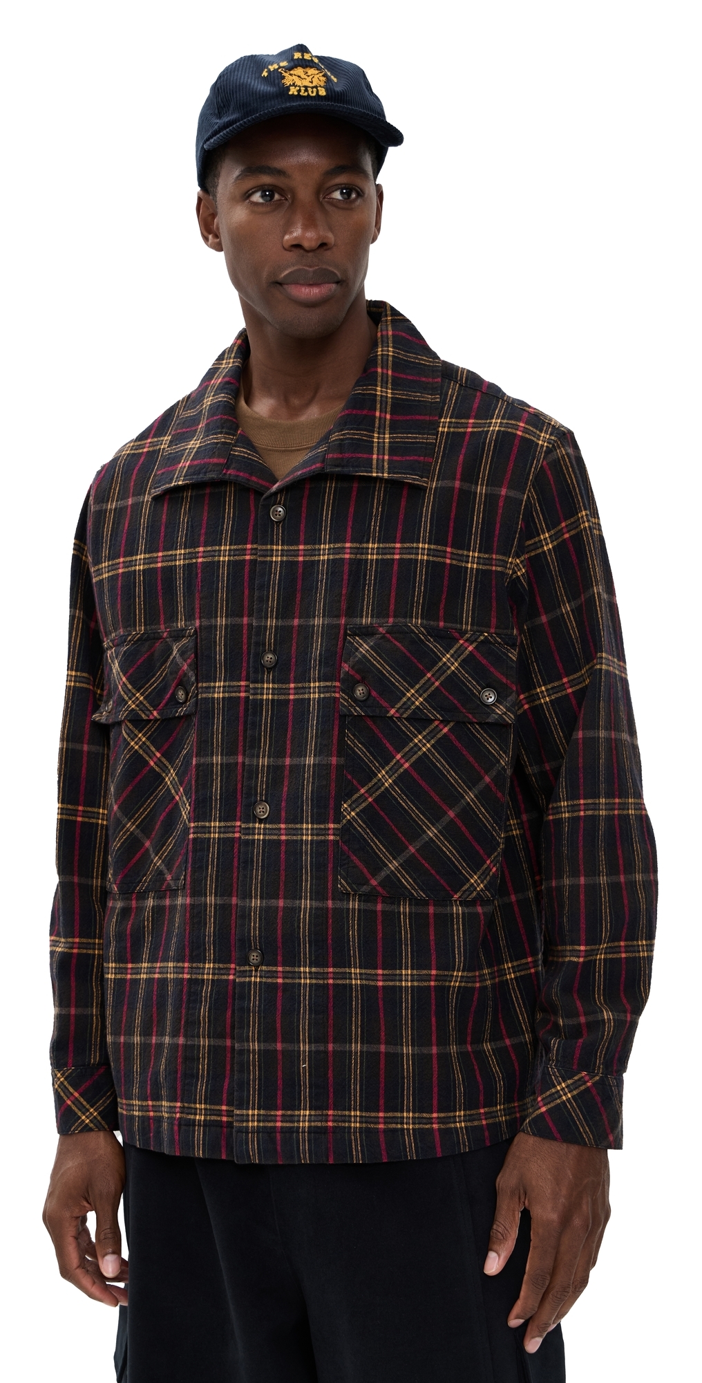 Nicholas Daley Field Shirt Charcoal Check In Multi