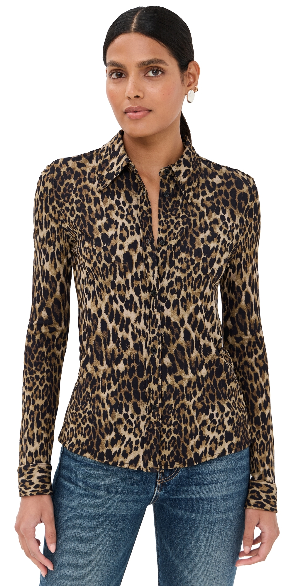 Nili Lotan Celestine Shirt Vintage Leopard Print In Animal Print