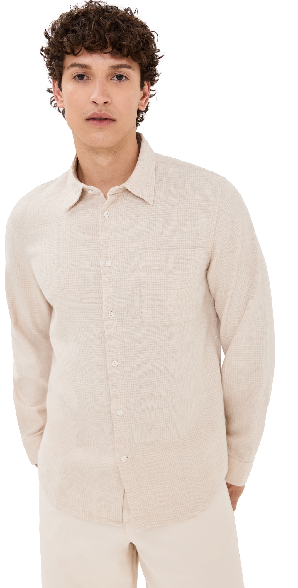 Nn07 Arne Cotton Check Shirt Crme Check In Crme Check