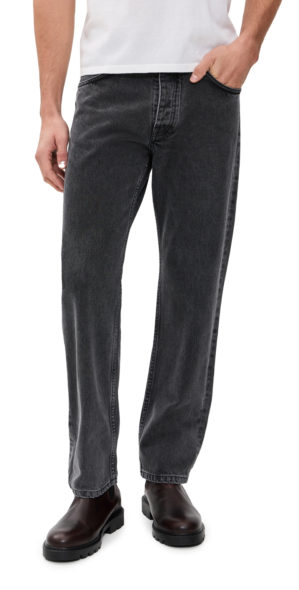Nn07 Sonny Relaxed Straight Leg Jeans Grey Denim In Gray