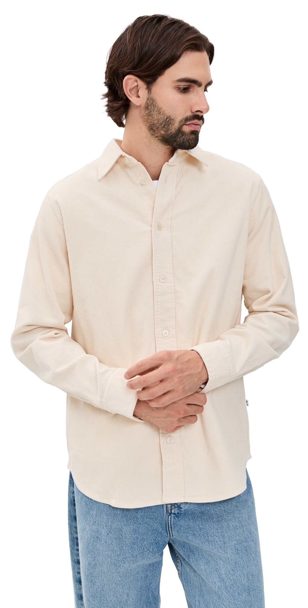 Nn07 Colby Corduroy Shirt Ivory In White