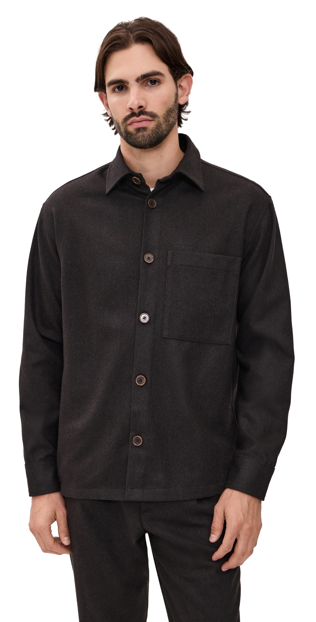 Nn07 Freddy Overshirt Brown Stripe In Brown