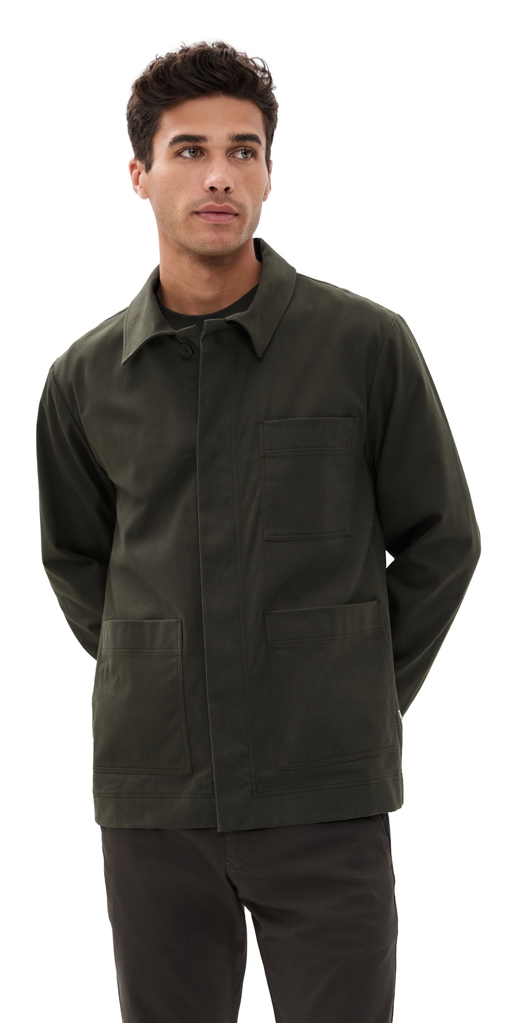 Nn07 Olav Overshirt Dark Army In Green